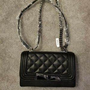 Quilted black handbag